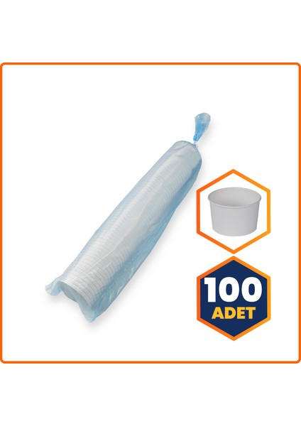 Karton Gıda Kasesi Beyaz 230 ml - 100 Adet