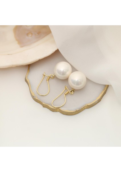 925 Ayar Gümüş Cream Tatlısu Incisi KÜPE-14MM fiyatları