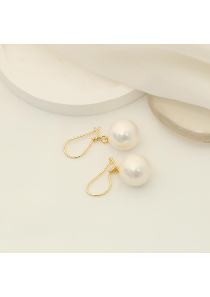 925 Ayar Gümüş Cream Tatlısu Incisi KÜPE-14MM fırsatları
