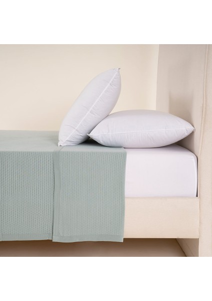 %100 Viskon Çift Kişilik Pike 220x240 cm Su Yeşili - Mila Serisi
