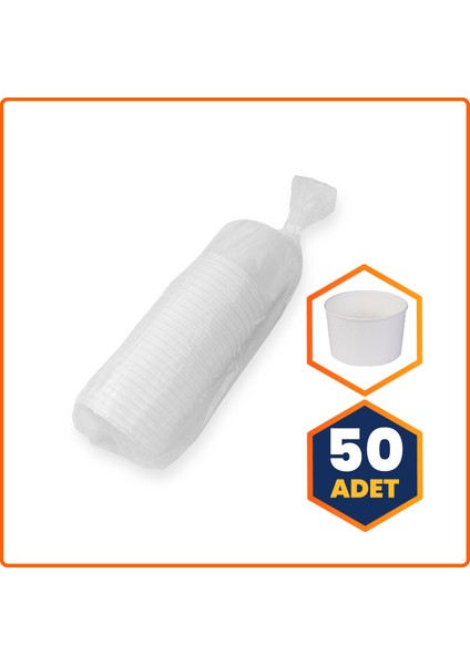 Karton Gıda Kasesi Beyaz 16 Oz - 50 Adet