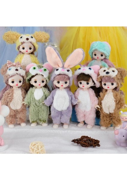 Ayıcık Oyuncak Hayvan Kostümlü Tüm Eklemleri Hareket Edebilen 15CM Oyuncak Bebek Figür