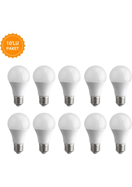 YL95-9001-T10 9W 6500K Beyaz Işık LED Ampul E27 Duylu 510 Lümen 10'lu Paket