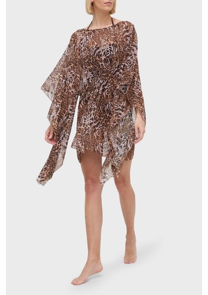 Leopar Relaxed Fit Büzgülü Kimono E4GK05WDW82 Bayan Kimono E4GK05 WDW82 P122 modelleri