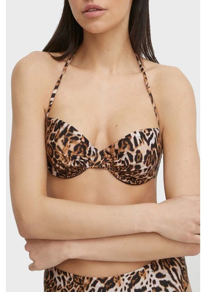 Wired Leopar Boyundan Bağlamalı Bikini Üstü E4GJ23MC04R Bayan Bikini Üstü E4GJ23 MC04R P122