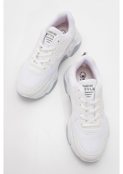 Bağcıklı Kadın Spor Ayakkabı Beyaz Beyaz indirimleri