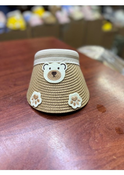 Coçuk Hasır Vizor Güneş Koruyucu Şapkası