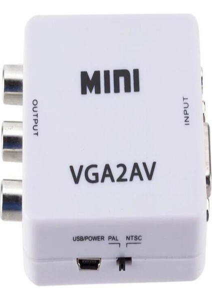 VGA To Av 3rca 1080P Video Çevirici Dönüştürücü Adaptör 3.5mm