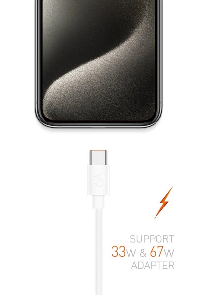Type-C To Usb- 67W 6A Şarj ve Veri Aktarım Kablosu