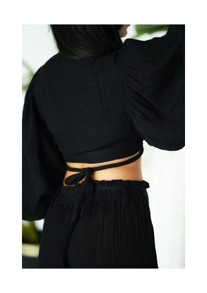 Müslin Bağlamalı Crop