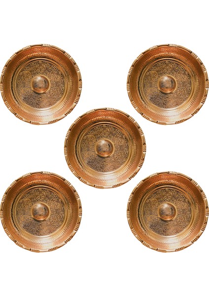 5 Adet Bakır Hamam Tası 18 cm