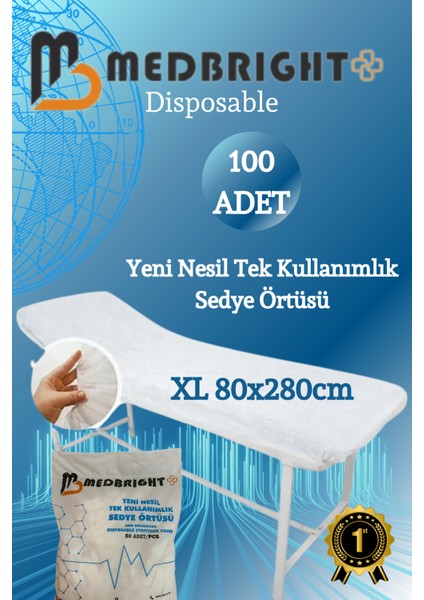Tek Kullanımlık 80*280 100 Adet Ekstra Uzun Sedye Örtüsü