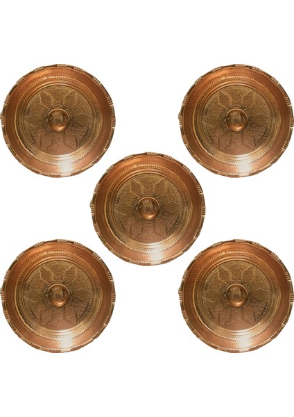 5 Adet Bakır Hamam Tası 20 cm