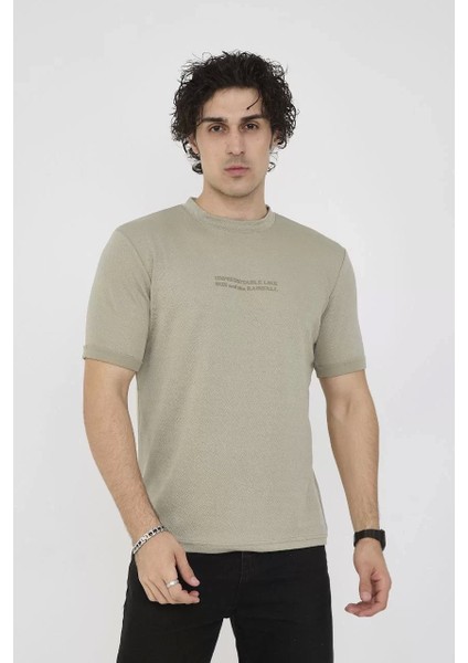 Bisiklet Yaka Slim Fit T-Shirt- Açık Yeşil