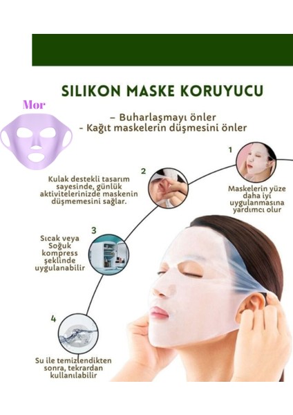 - Yüz Maskesi Koruyucu & Sabitleyici - Kağıt Maske Sabitleyici - Mor