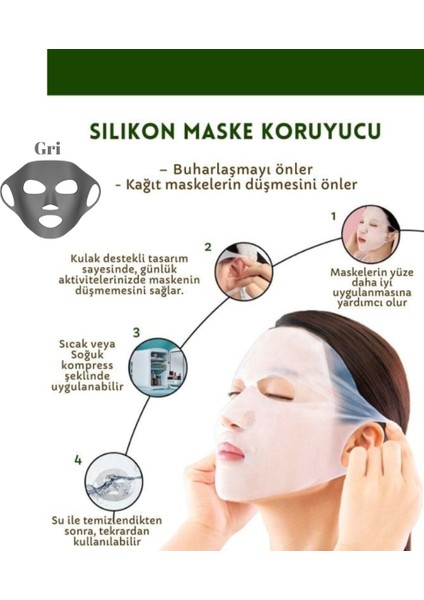 - Yüz Maskesi Koruyucu & Sabitleyici - Kağıt Maske Sabitleyici - Gri