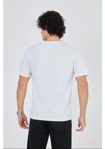 Basic Bisiklet Yaka Oversize T-Shirt - Beyaz