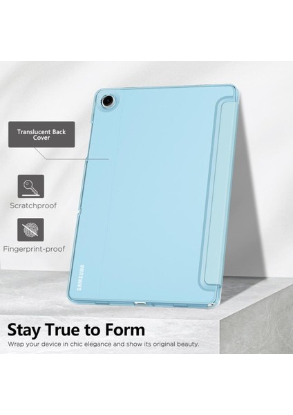 Samsung Galaxy Tab A9 Plus SM-X210 11 Inç Tablet Uyumlu Standlı Akıllı Kılıf Smart Cover Açık Mavi