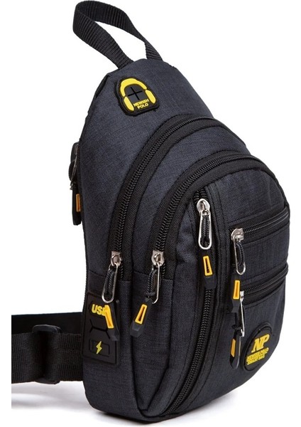Strong Kulaklık USB Çıkışlı Tek Kol Göğüs ve Sırt Çantası ,çapraz Çanta Body Bag NP2233