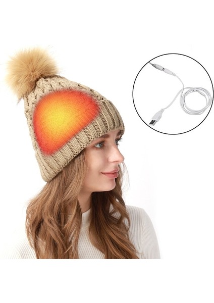 Vizon Polar USB Isıtmalı Boyun Wrap El Cebi Ile Kış Elektrikli Isıtma Sıcak Eşarp - Pembe (Yurt Dışından)