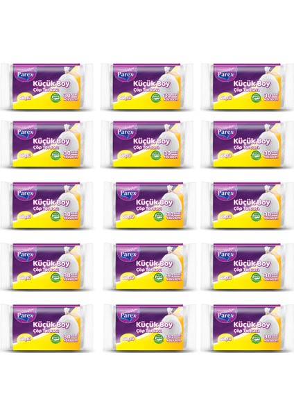 Güçlü Çöp Poşeti Küçük Boy 30 Lu x 15 Adet