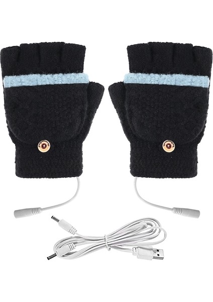 Unisex USB Parmaksız Isıtmalı Termal Eldiven (Yurt Dışından)