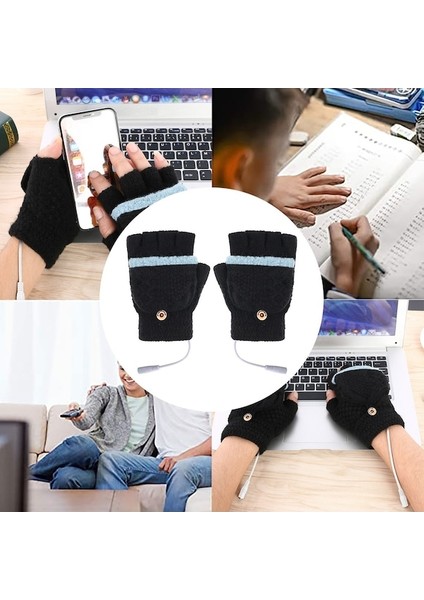 Unisex USB Parmaksız Isıtmalı Termal Eldiven (Yurt Dışından) fiyatları