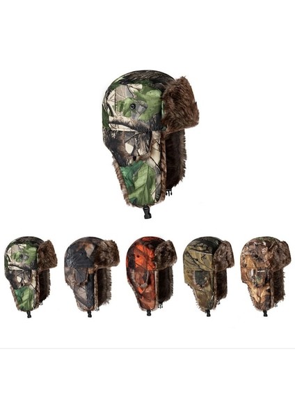 Pasifix Kamuflaj Sıcak Kış Şapkası Kalın Kanatlı Peluş 001 (Yurt Dışından) modelleri