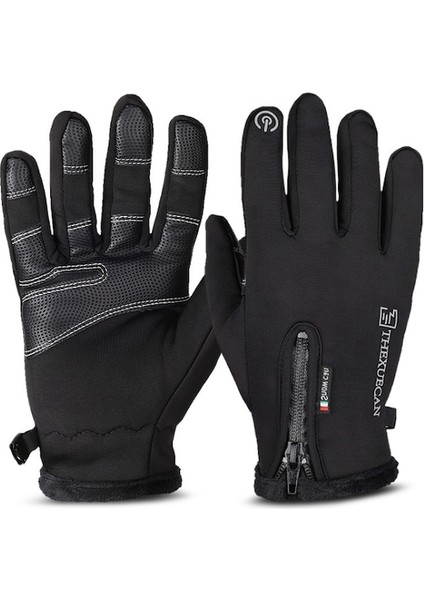 Outdoor Rüzgar Soğuk Geçirmez Fermuarlı Eldiven (Yurt Dışından)