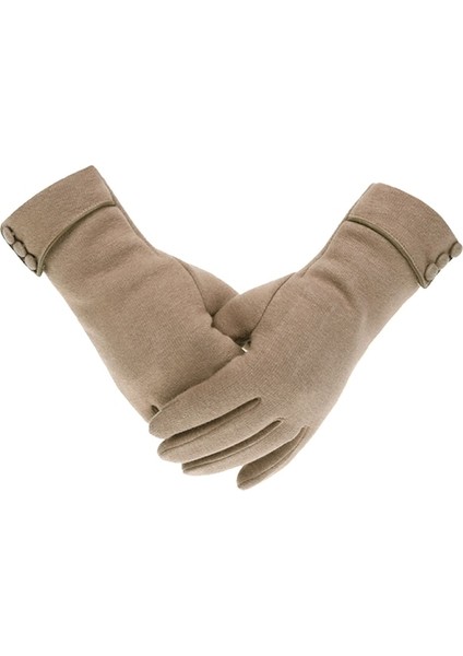 Yyz-Cc Dış Mekan Kadın Sıcak Kışlık Eldivenleri-Haki (Yurt Dışından)