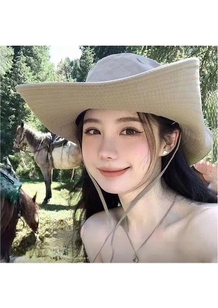 Kkr-Cc Açık Hava Şapkası Batı Kovboy Şapkası-Gri (Yurt Dışından) fiyatları