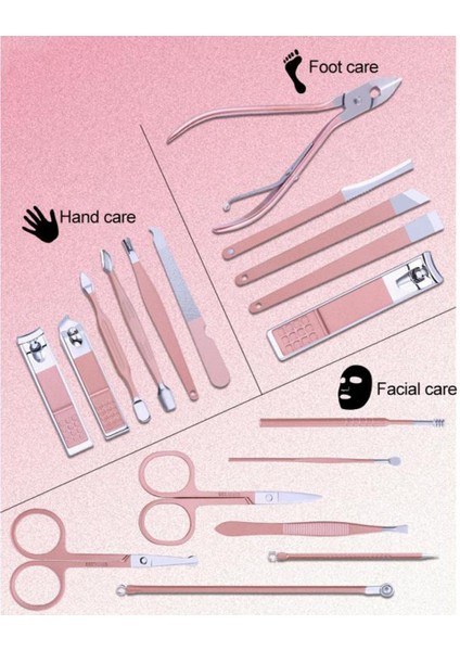 18/16/12/10/7 Adet Taşınabilir Manikür Tırnak Makası Pedikür Seti Trim Kaş Hijyen Seti Paslanmaz Çelik Tırnak Kesici Alet Seti (Yurt Dışından)