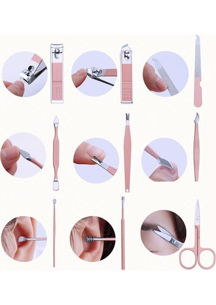 18/16/12/10/7 Adet Taşınabilir Manikür Tırnak Makası Pedikür Seti Trim Kaş Hijyen Seti Paslanmaz Çelik Tırnak Kesici Alet Seti (Yurt Dışından) modelleri