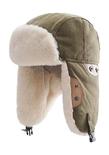 Kkw-Cc Kalınlaşmış Kış Açık Bisiklet Kulak Koruyucu Rüzgar Geçirmez Şapka Uçuş Başlığı-Asker Yeşili (Yurt Dışından)