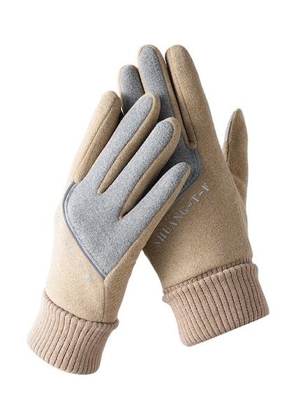 1 Çift Kaymaz Tam Parmak Rüzgar Geçirmez Eldiven 001 (Yurt Dışından)