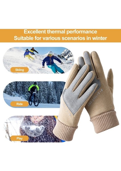 1 Çift Kaymaz Tam Parmak Rüzgar Geçirmez Eldiven 001 (Yurt Dışından) modelleri