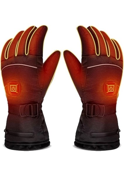 Kkd-Vv Dış Mekan Kışlık Eldiven Yıkanabilir USB Isıtmalı Eldiven-Siyah (Yurt Dışından)