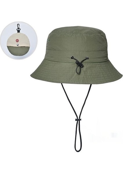 Yyc-Cc Yaz Açık Hava Balıkçılık ve Dağcılık Istiflenebilir Su Geçirmez Katlanır Güneş Koruma Şapkası-Yeşil (Yurt Dışından)