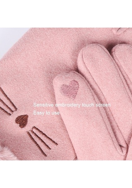 Dokunmatik Ekran Kadife Kalın Soğuk Önleyici Peluş Kürklü Eldiven 001 (Yurt Dışından) fırsatları