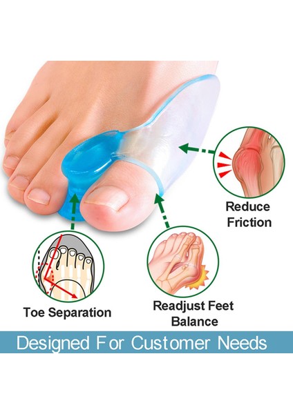 Yeni 2 Adet Ayak Başparmağı Ayırıcı Kemik Düzeltici Düzleştirici Silikon Jel Ayak Parmakları Koruyucu Bunyon Ayarlayıcı Ayak Seti (Yurt Dışından)