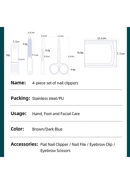 4 Adet Tırnak Makası Takım Elbise Tırnak Makası Tırnak Makası Katlama Çantası-Güzellik Manikür Tırnak Dosya Aracı (Yurt Dışından) fiyatları