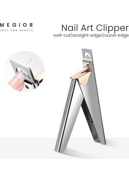 Megıor Paslanmaz Çelik Tırnak Ipuçları Clipper Yanlış Nail Ipuçları Kesici Yapay Tırnak Düzelticiler Tırnak Sanat Araçları ve Manikür (Yurt Dışından)