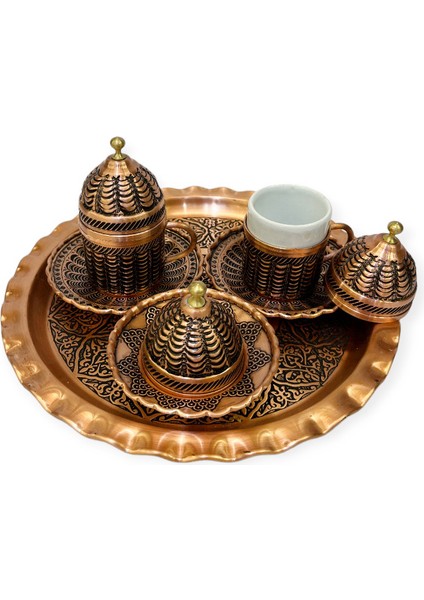 2 Kişilik Şehzade Bakır Kahve Seti