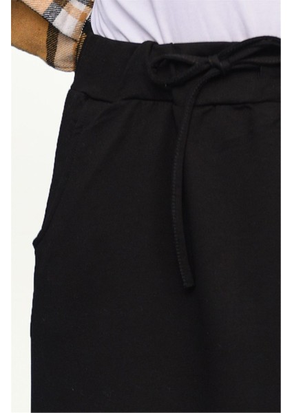 Beli Bağlamalı Cepli Spor Etek - 00152 - Siyah fırsatları