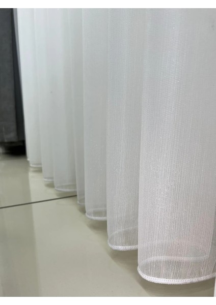 Simli Bambu Tül Perde Ekru 1x2 Seyrek Pileli Ütü Istemez Kırışmaz fırsatları