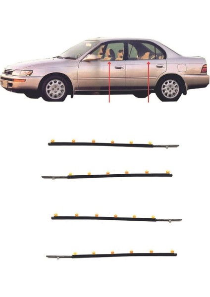 Nilser Corolla AE101 Sedan 4 Kapı Set Sıyırıcı Fitil 1993-1998