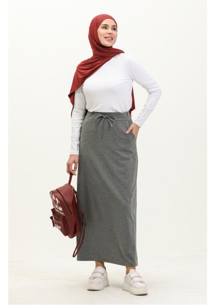 Beli Bağlamalı Cepli Spor Etek - 00152 - Antrasit