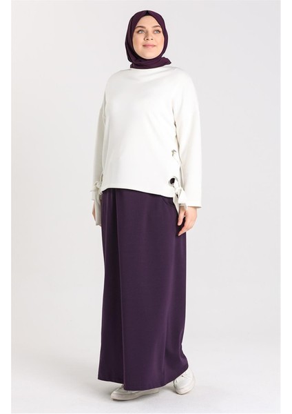 Beli Bağlamalı Cepli Spor Etek - 00152 - Mor