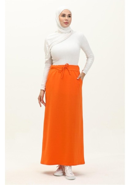 Beli Bağlamalı Cepli Spor Etek - 00152 - Oranj