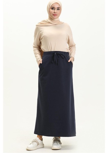 Beli Bağlamalı Cepli Spor Etek - 00152 - Lacivert